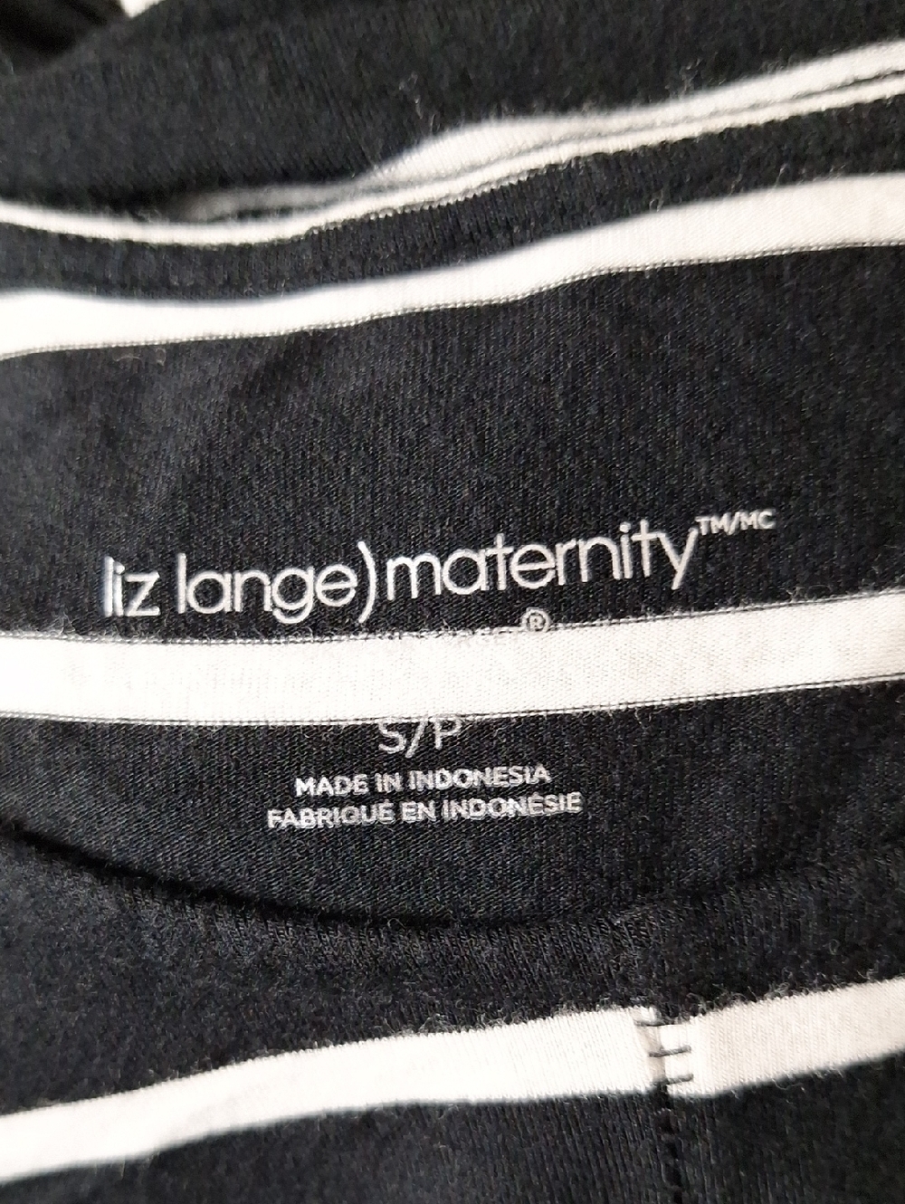 Liz Lange Maternity Black White Striped Boho Feminine High Low Midi Dress Size S - Picture 10 of 12